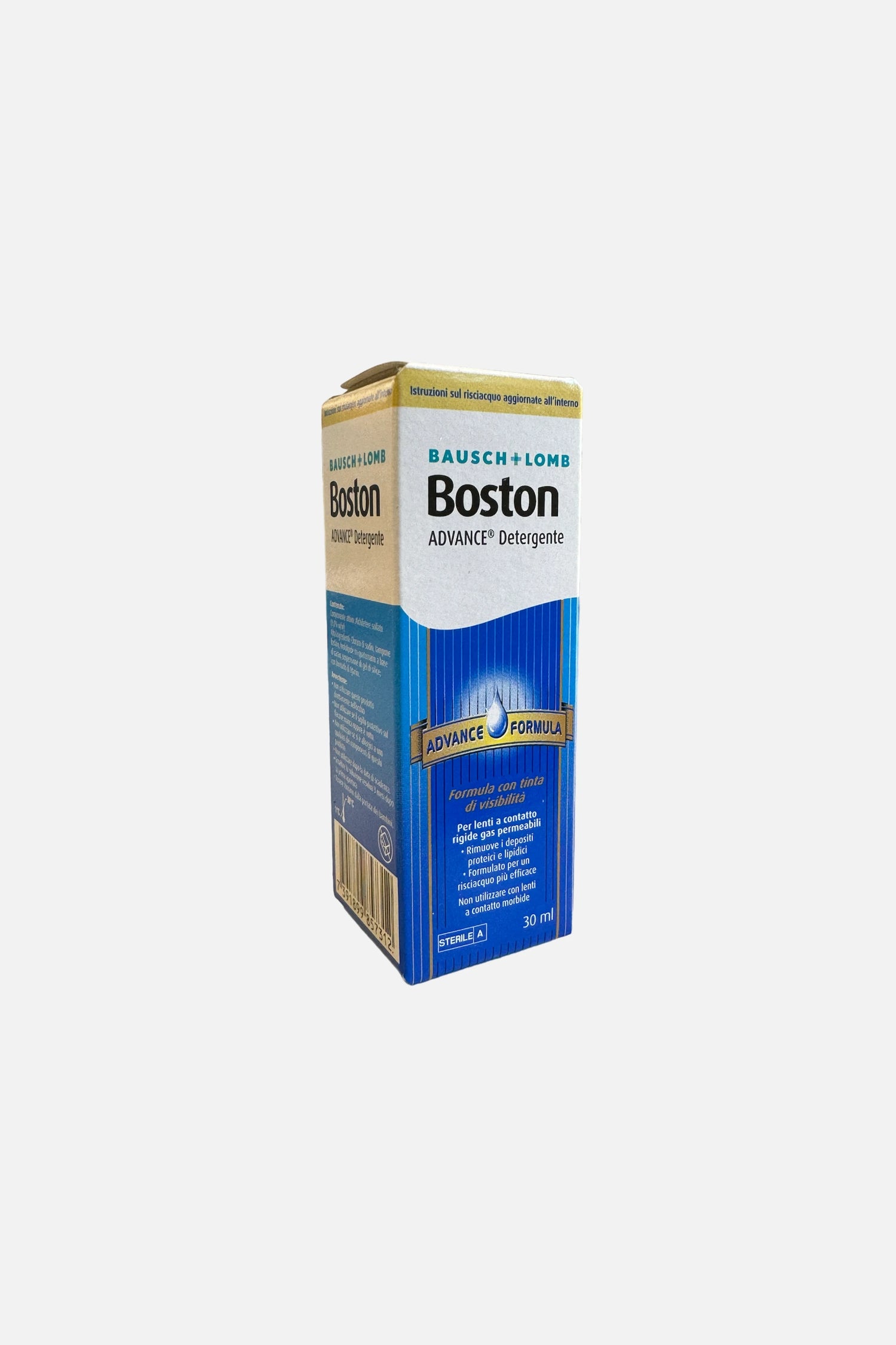 Confezione di Boston Advance Detergente di Bausch + Lomb, soluzione per la pulizia profonda delle lenti a contatto rigide gas permeabili (RGP).