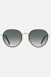 Occhiali da sole Tommy Hilfiger TH 1711/S RHL9O, montatura oro nero con lenti grigio scuro.