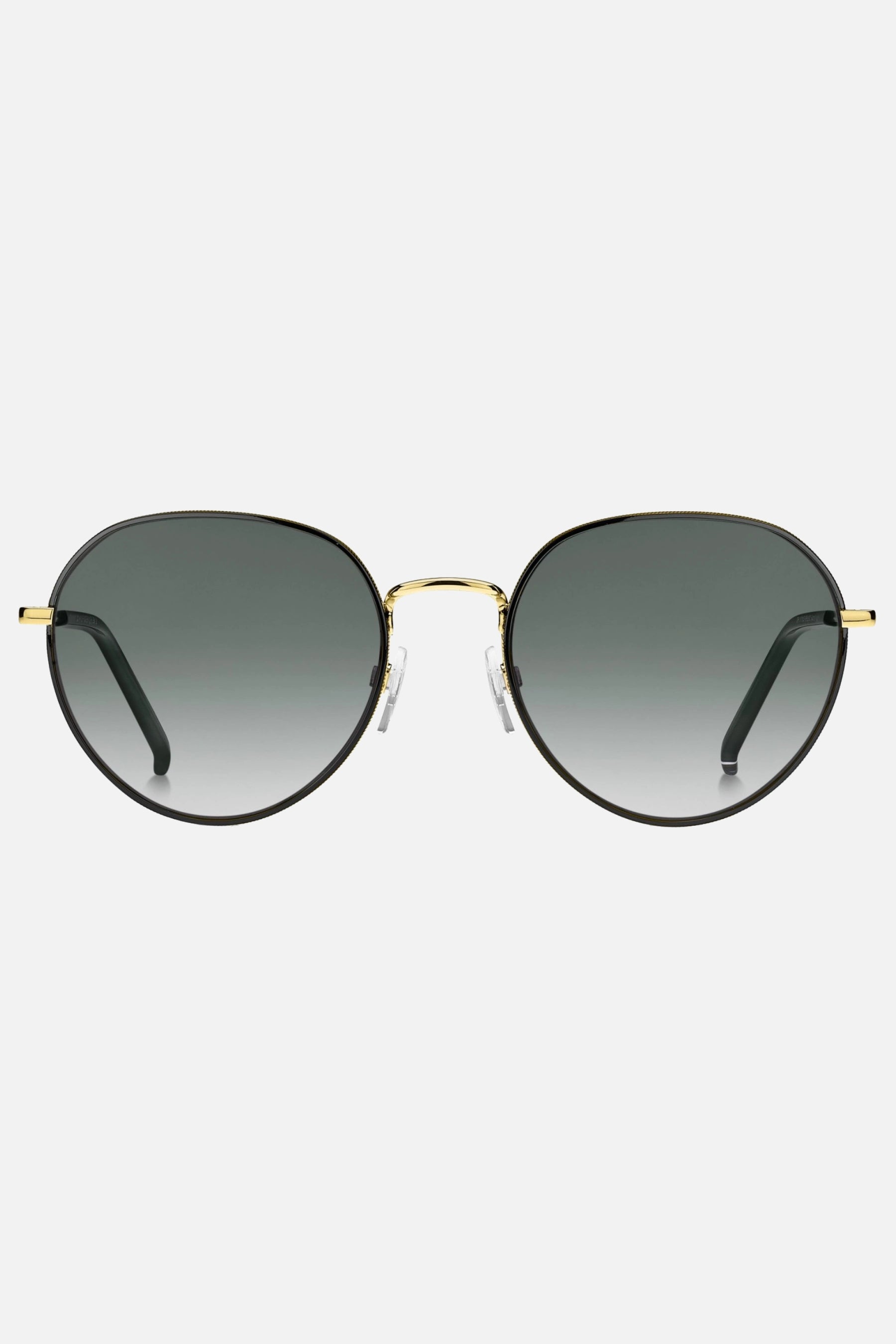 Occhiali da sole Tommy Hilfiger TH 1711/S RHL9O, montatura oro nero con lenti grigio scuro.