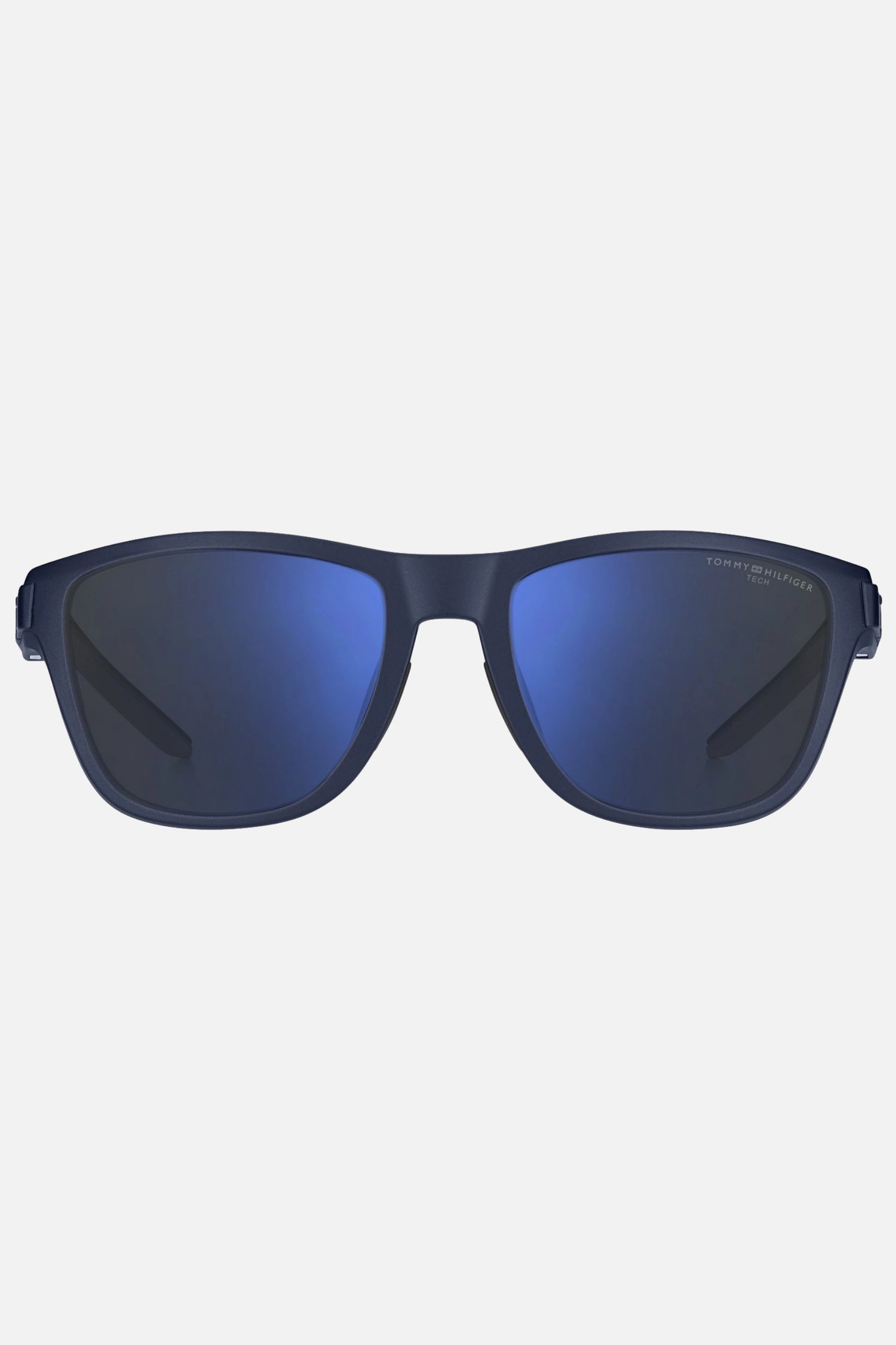 Occhiali da sole Tommy Hilfiger TH 1951/S R7WZS, montatura blu scuro satinato con lenti verde uniforme specchiate blu.