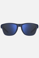Occhiali da sole Tommy Hilfiger TH 1951/S R7WZS, montatura blu scuro satinato con lenti verde uniforme specchiate blu.