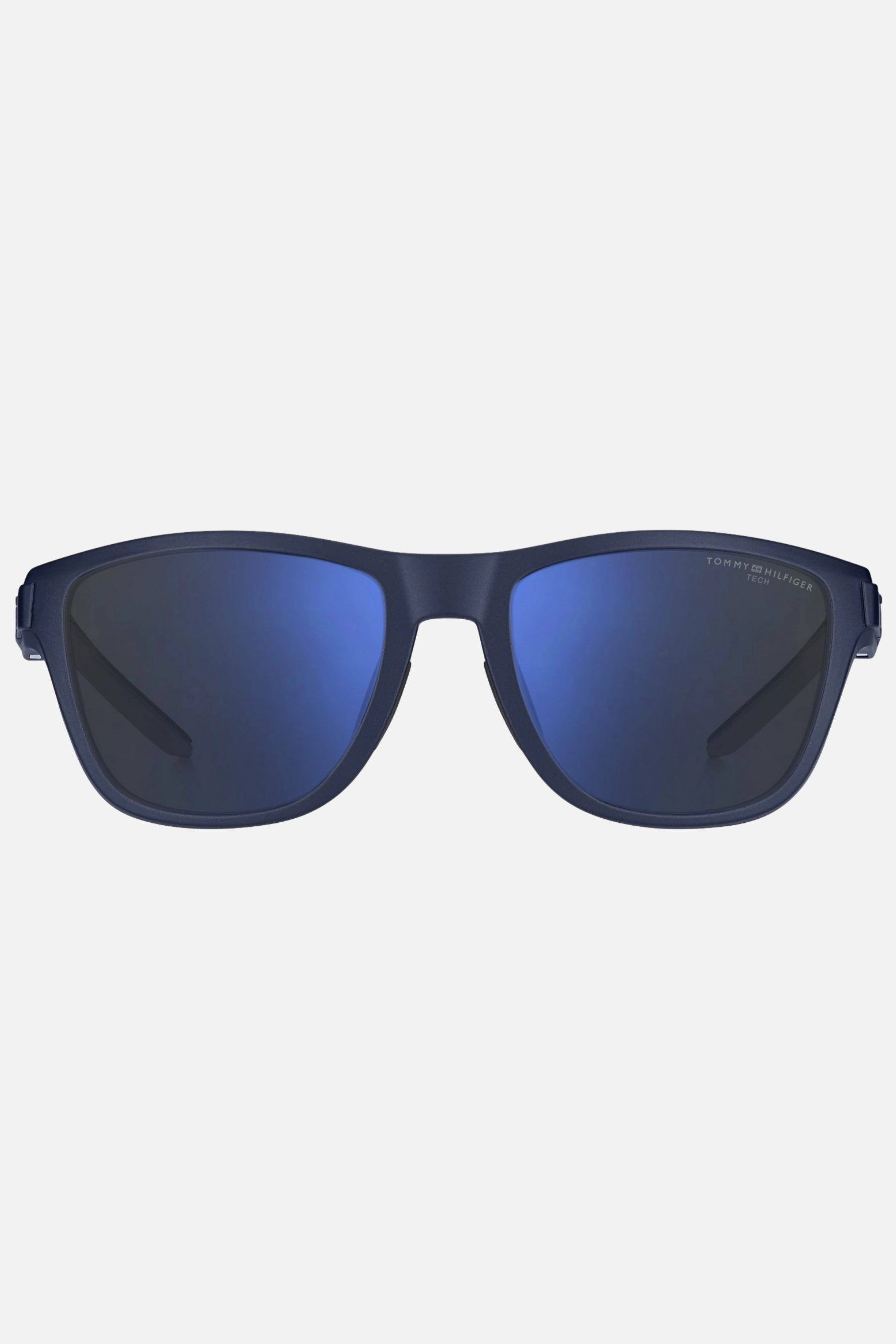 Occhiali da sole Tommy Hilfiger TH 1951/S R7WZS, montatura blu scuro satinato con lenti verde uniforme specchiate blu.