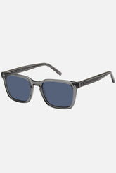 Occhiali da sole Tommy Hilfiger TH 1971/S KB7/KU, montatura grigio trasparente con lenti grigio-blu.
