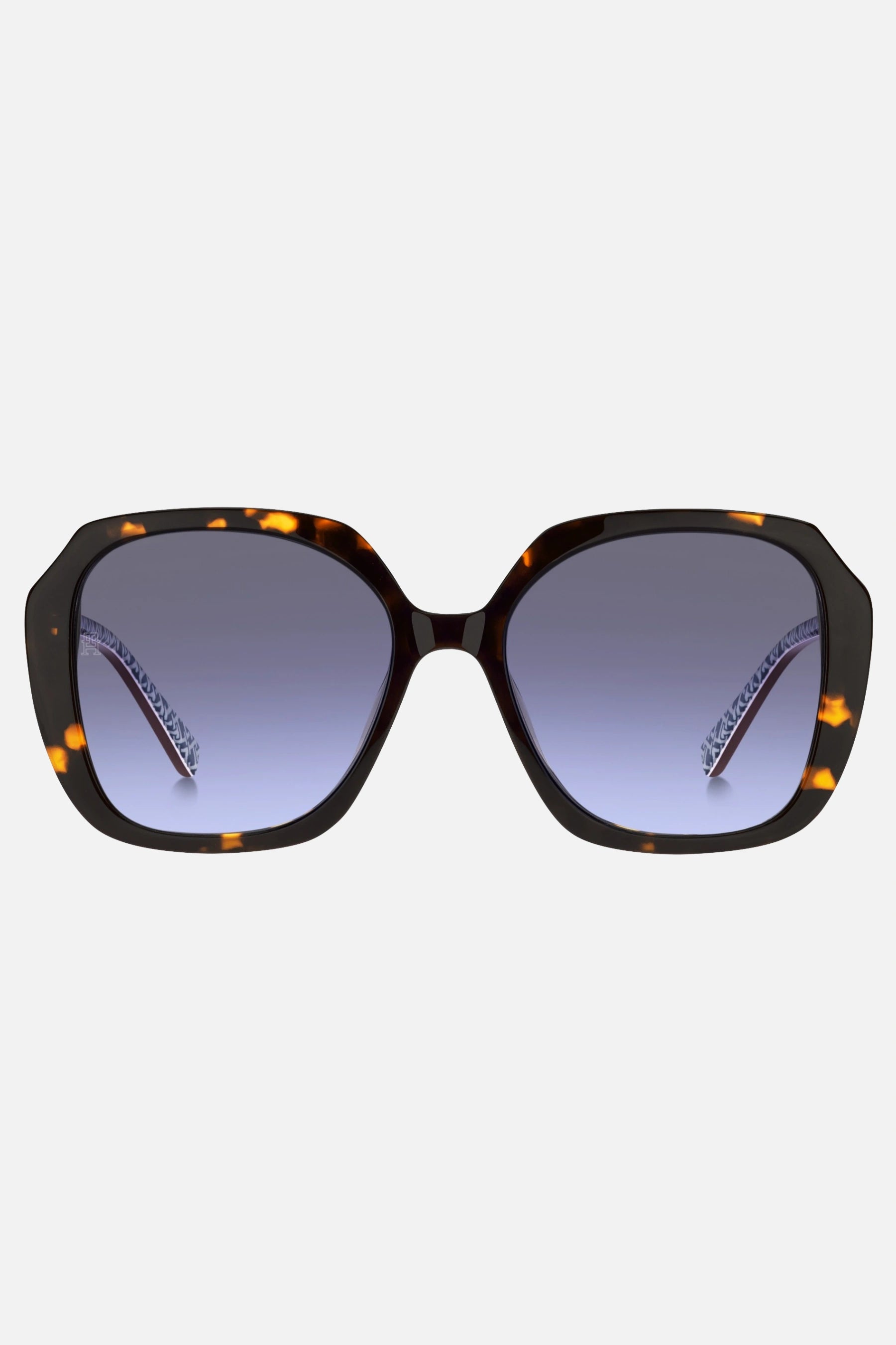 Occhiali da sole Tommy Hilfiger TH 2105/S 086GB, montatura tartarugato con lenti grigio-azzurro sfumato.