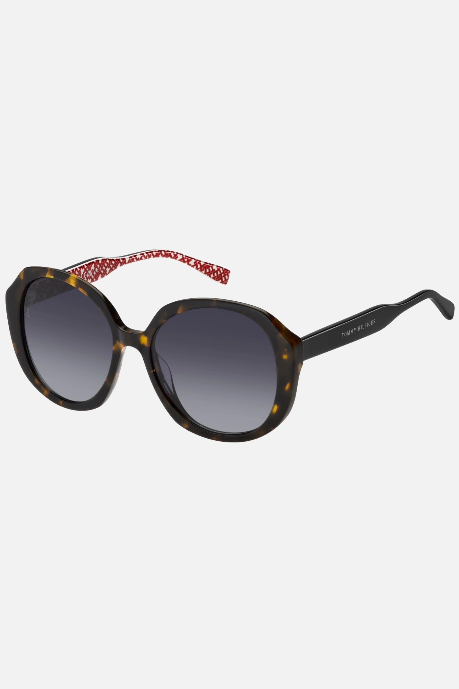 Occhiali da sole Tommy Hilfiger TH 2106/S 086/9O misura 54, montatura tartaruga scura e lenti grigio scuro.