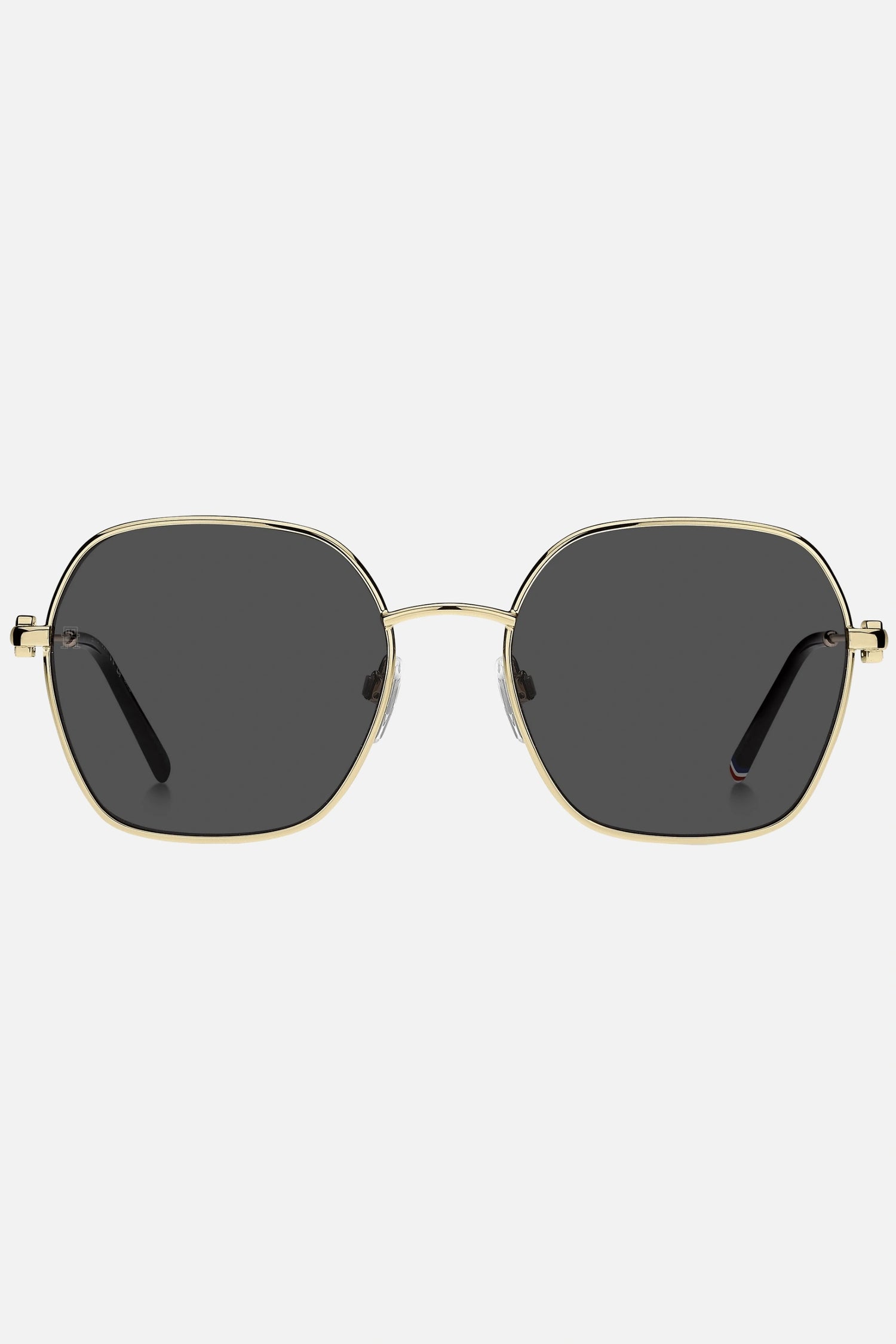 Occhiali da sole Tommy Hilfiger TH 2150/S RHLIR, montatura oro con lenti grigio scuro.