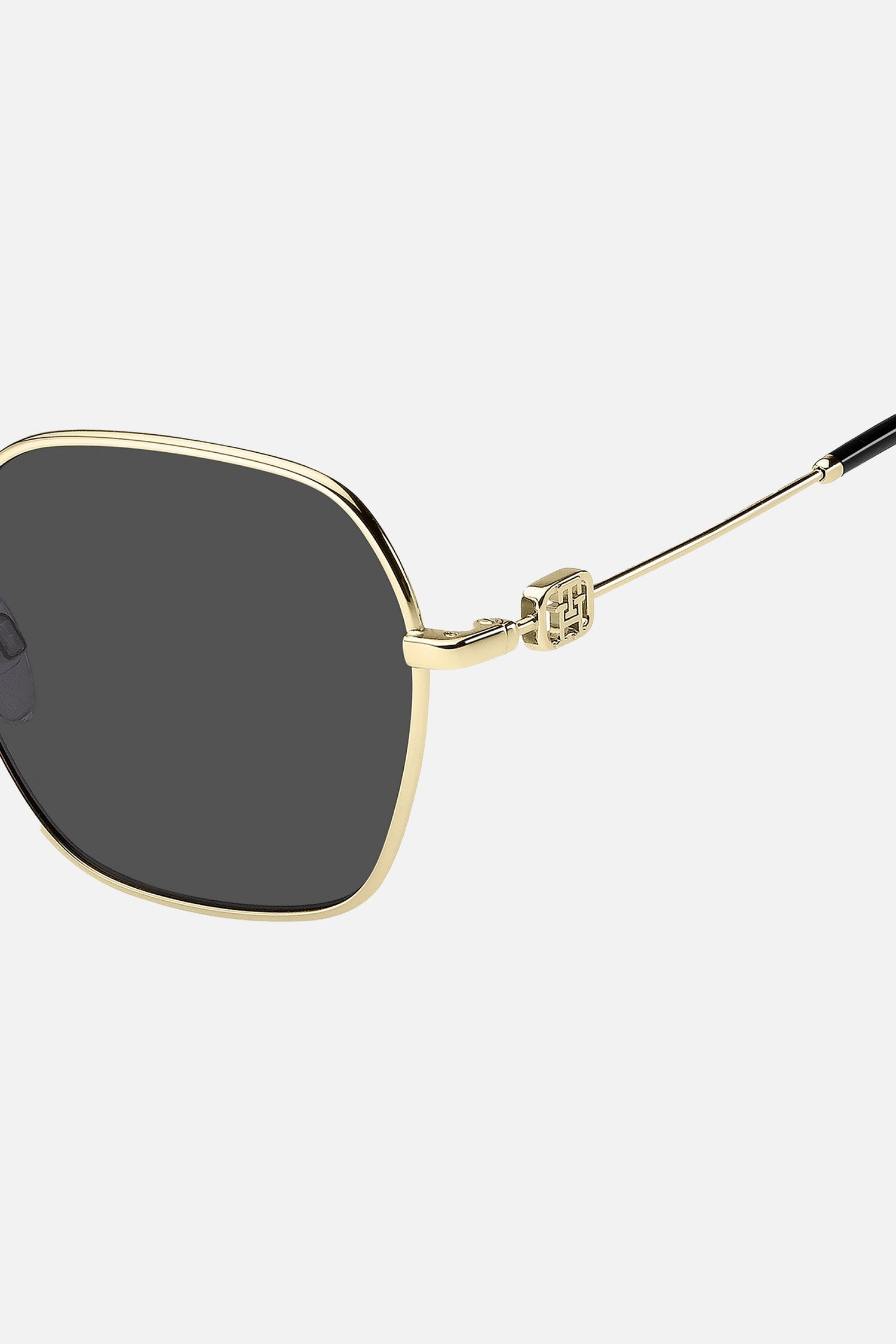 Occhiali da sole Tommy Hilfiger TH 2150/S RHLIR, montatura oro con lenti grigio scuro.