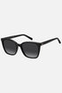 Occhiali da sole Tommy Hilfiger TH 2206/S 8079O, montatura nera lucida con lenti grigio sfumato.