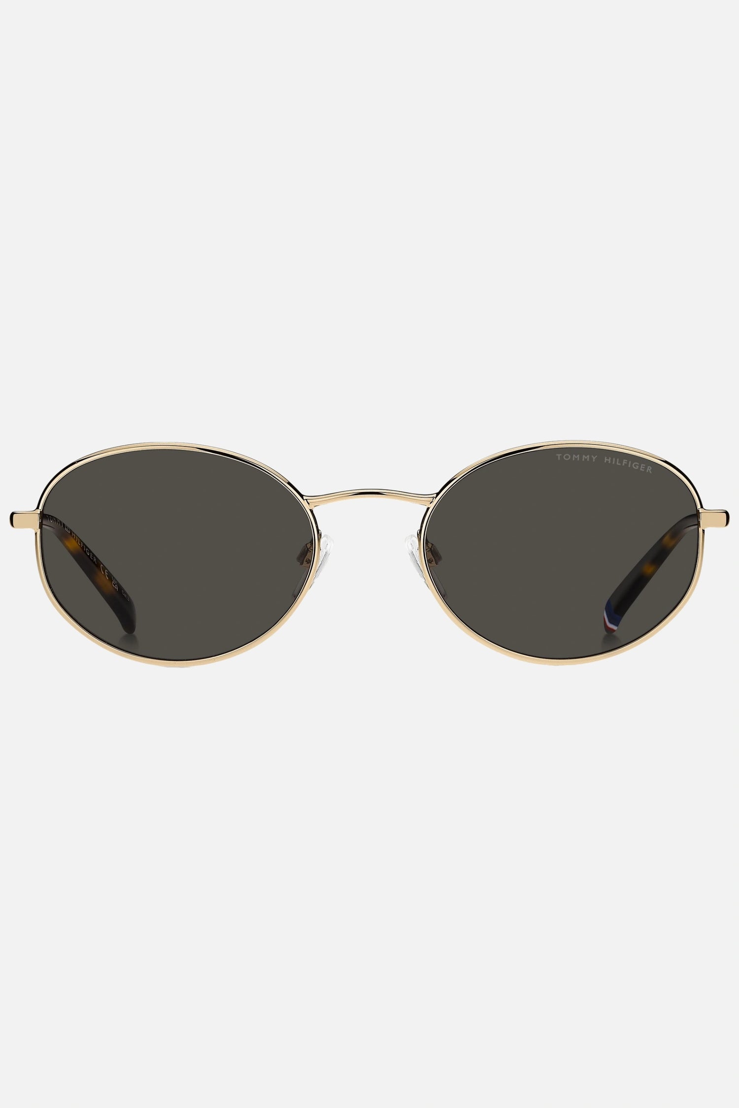 Occhiali da sole Tommy Hilfiger TH 2219/S 000IR, montatura oro lucido con lenti grigio scuro.