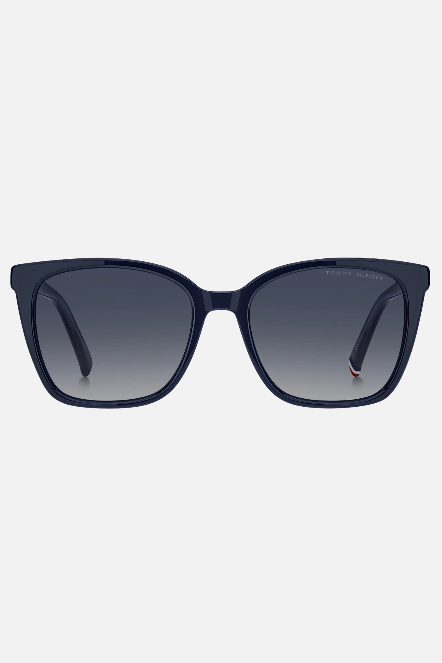 Occhiali da sole Tommy Hilfiger TH 2226/S PJP08, montatura blu con lenti grigio sfumato.
