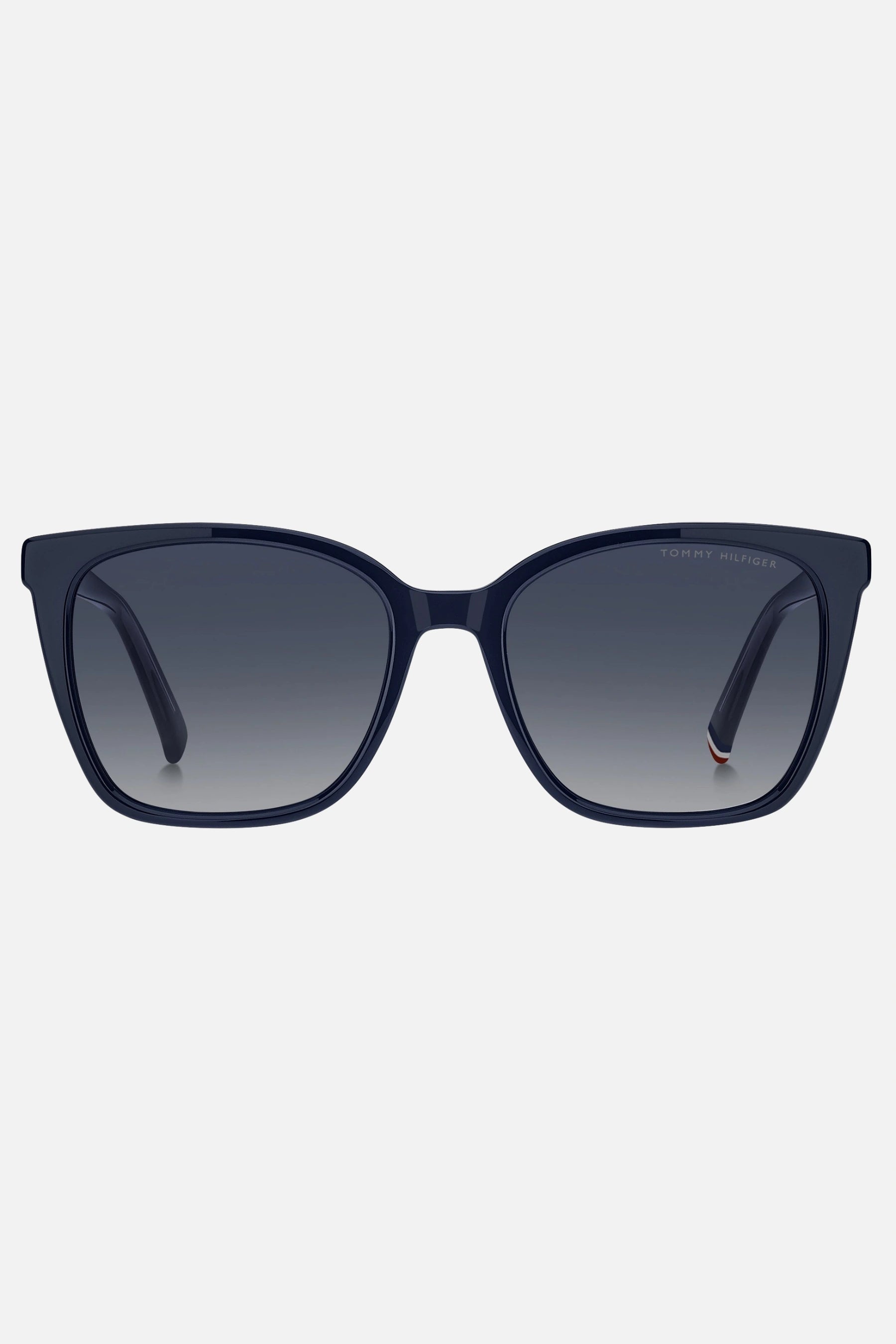 Occhiali da sole Tommy Hilfiger TH 2226/S PJP08, montatura blu con lenti grigio sfumato.