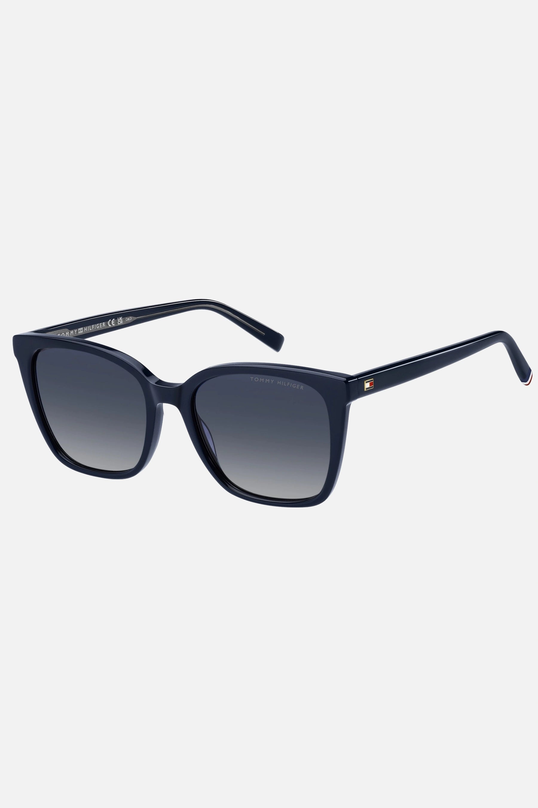 Occhiali da sole Tommy Hilfiger TH 2226/S PJP08, montatura blu con lenti grigio sfumato.