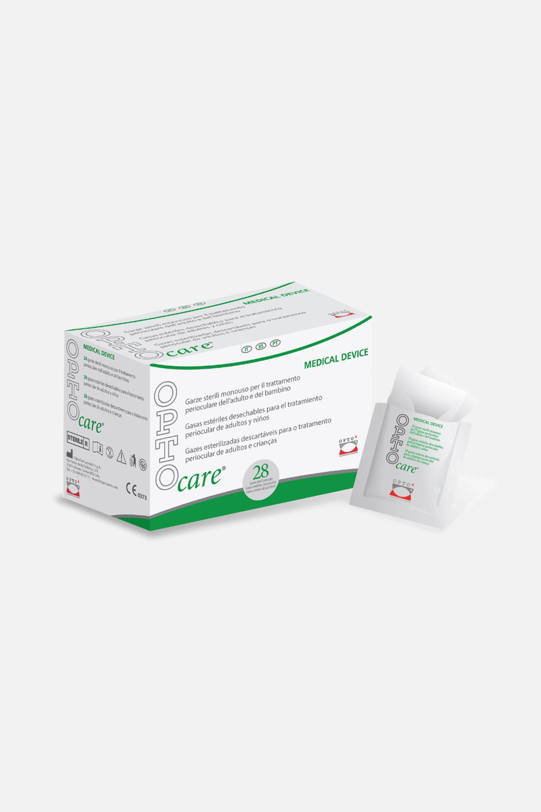 OPTO Care OPTOx - Garze Sterili per Occhi (28 Pezzi) - Ottica Paoletti Foto