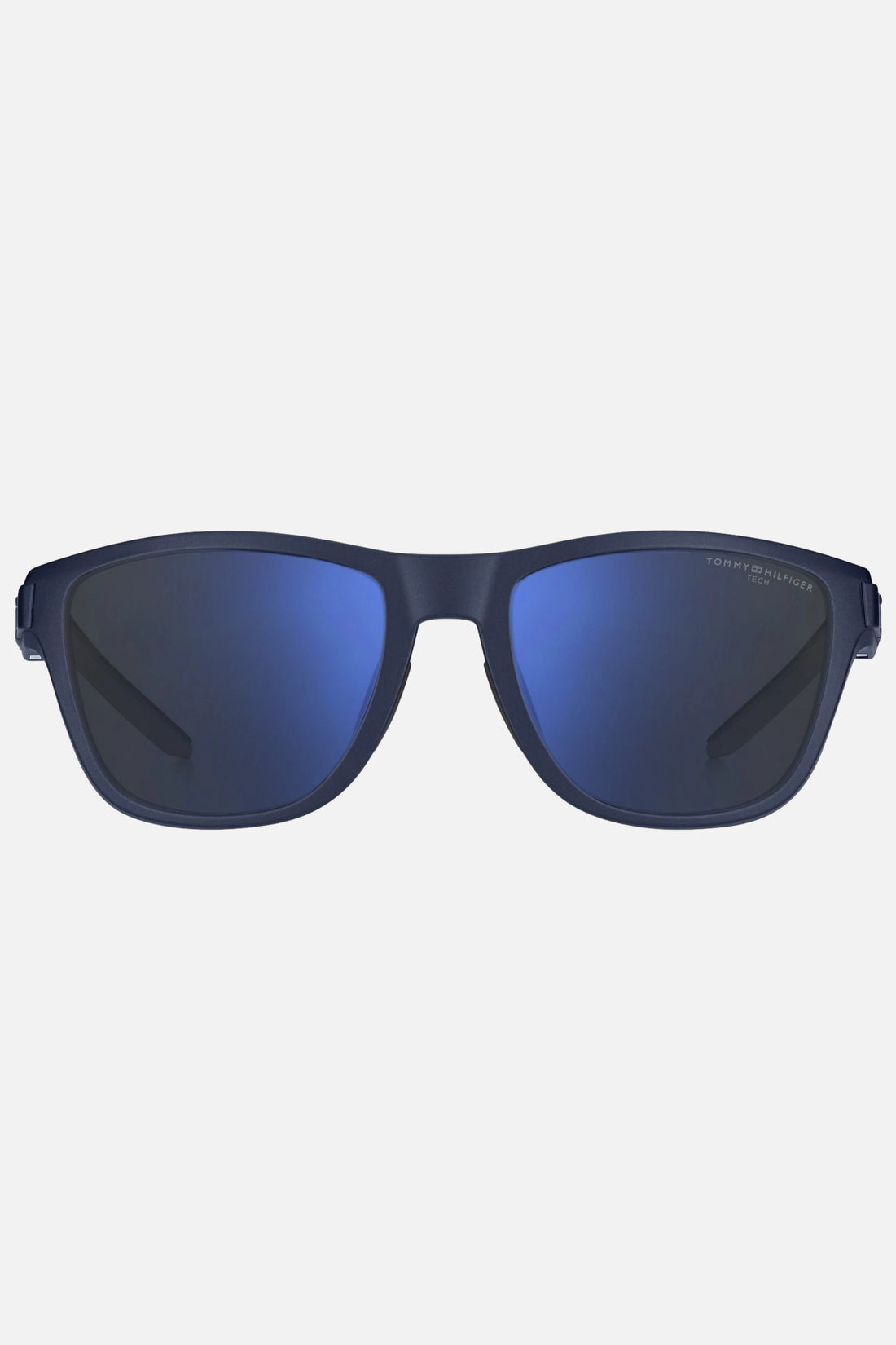 Occhiali da sole Tommy Hilfiger TH 1951/S R7WZS, montatura blu scuro satinato con lenti verde uniforme specchiate blu.