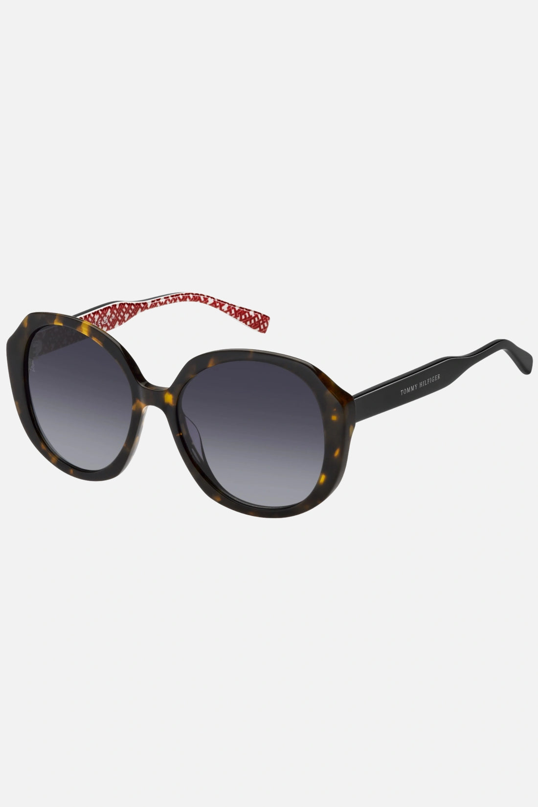 Occhiali da sole Tommy Hilfiger TH 2106/S 086/9O misura 54, montatura tartaruga scura e lenti grigio scuro.