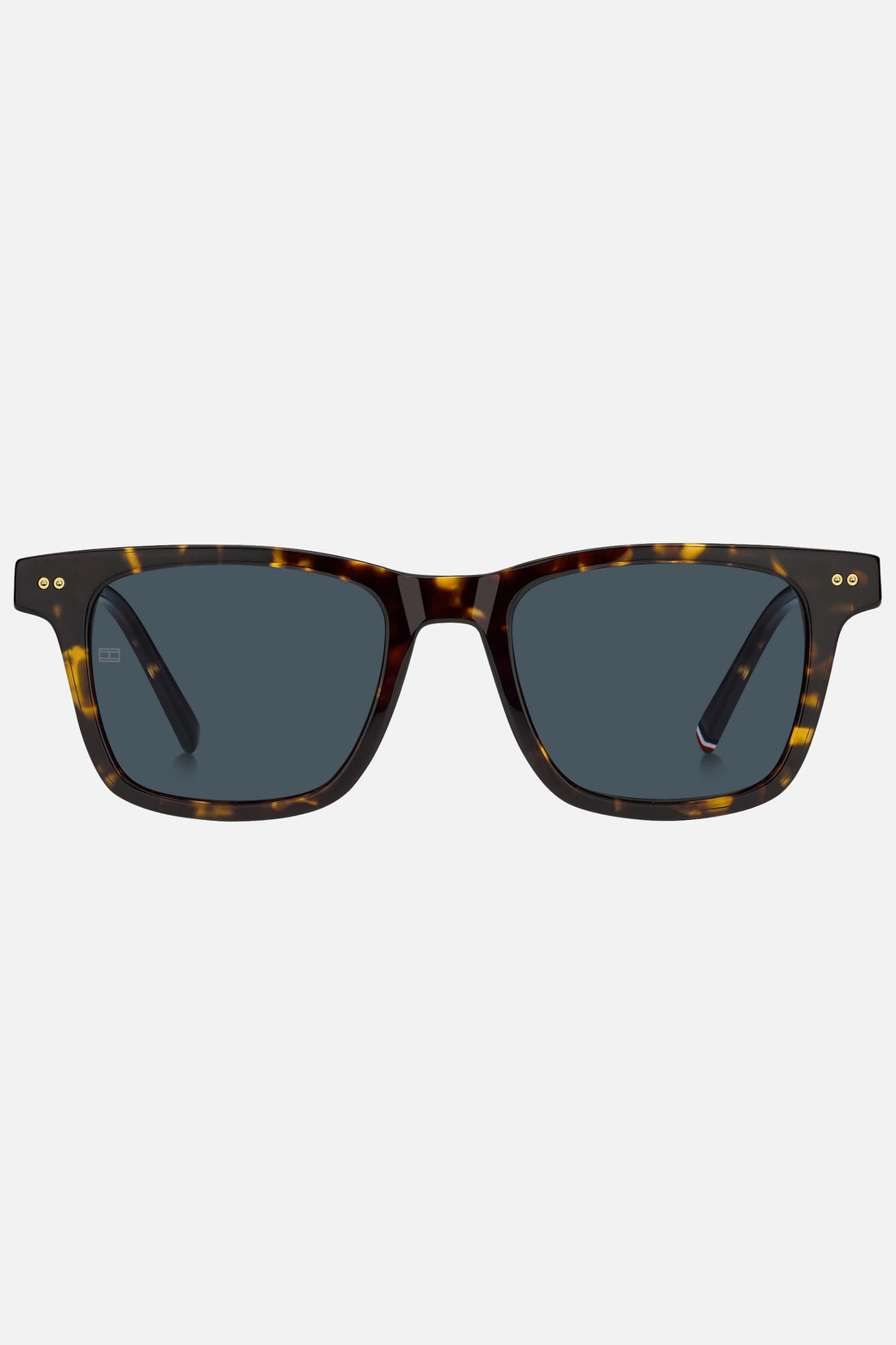 Occhiali da sole Tommy Hilfiger TH 2127/S 086KU, montatura tartarugato con lenti blu.