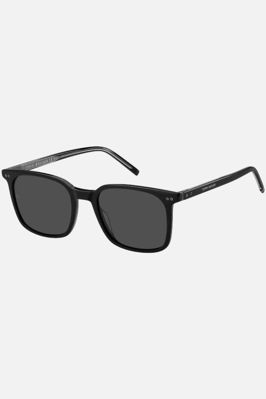 Occhiali da sole Tommy Hilfiger TH 1938/S 807IR, montatura nera lucida con lenti grigio scuro.